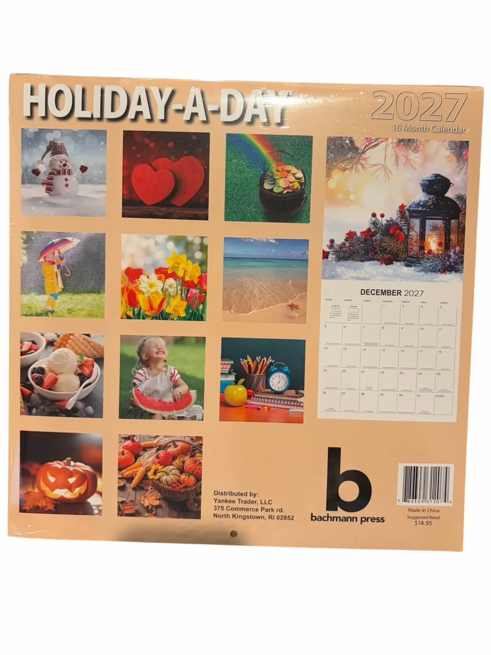 2027 16 month Holiday Wall Calendar